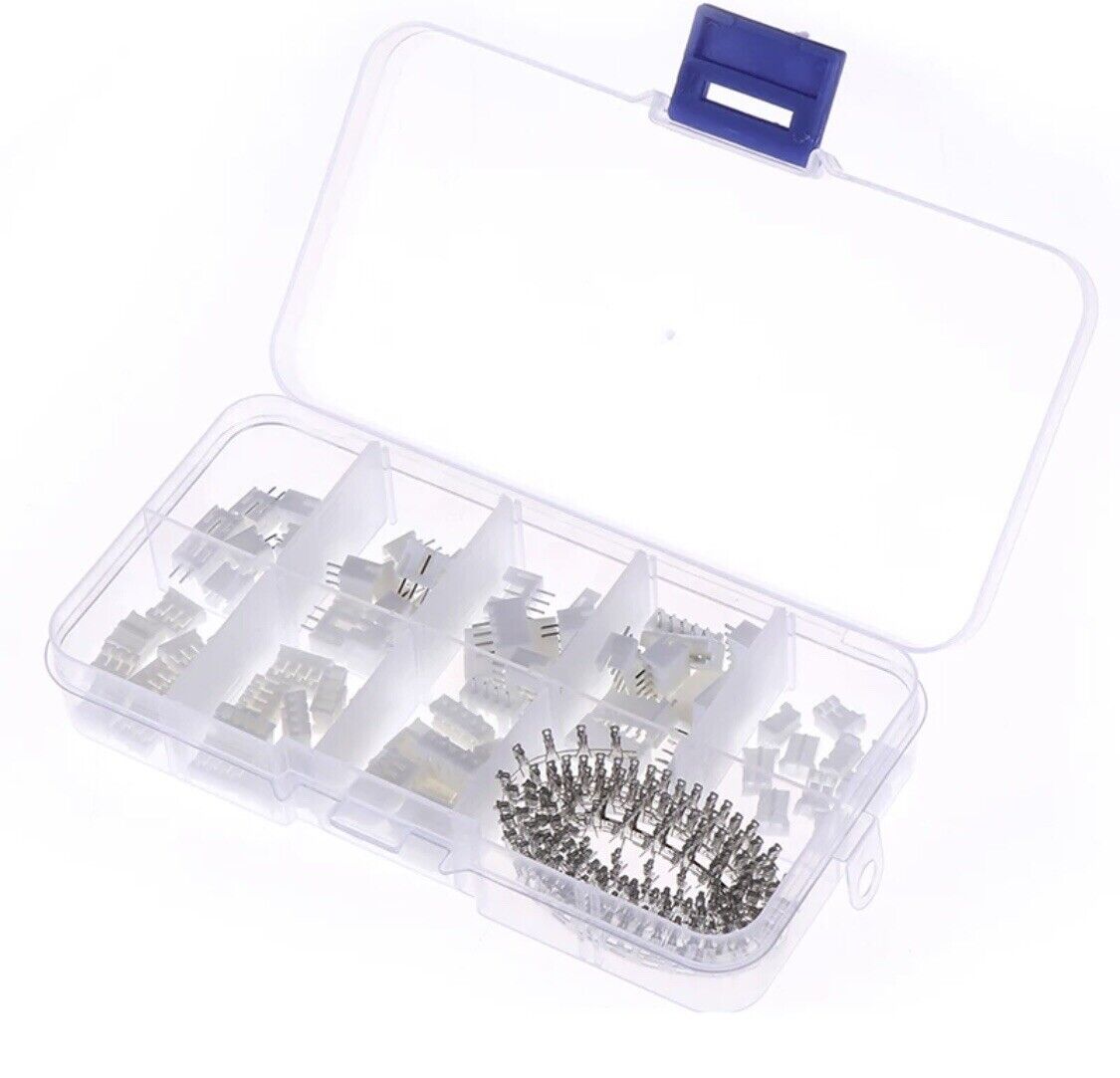 230pc JST-XH Kit 2/3/4/5Pin XH2.54mm Metric Pitch Terminal Header Connectors M&F