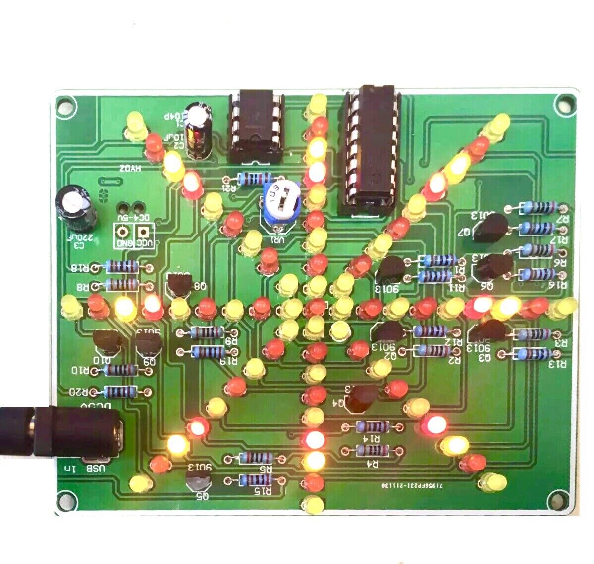 Fireworks red yellow Double Colour Flashing Lights DIY Kit Strobe NE555 + CD4017