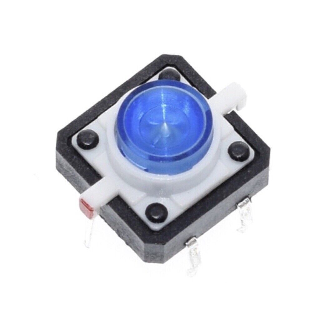 10PCS Mix 5 Colours 12X12X7.3 Illuminated Tactile Push Button Switch Momentary