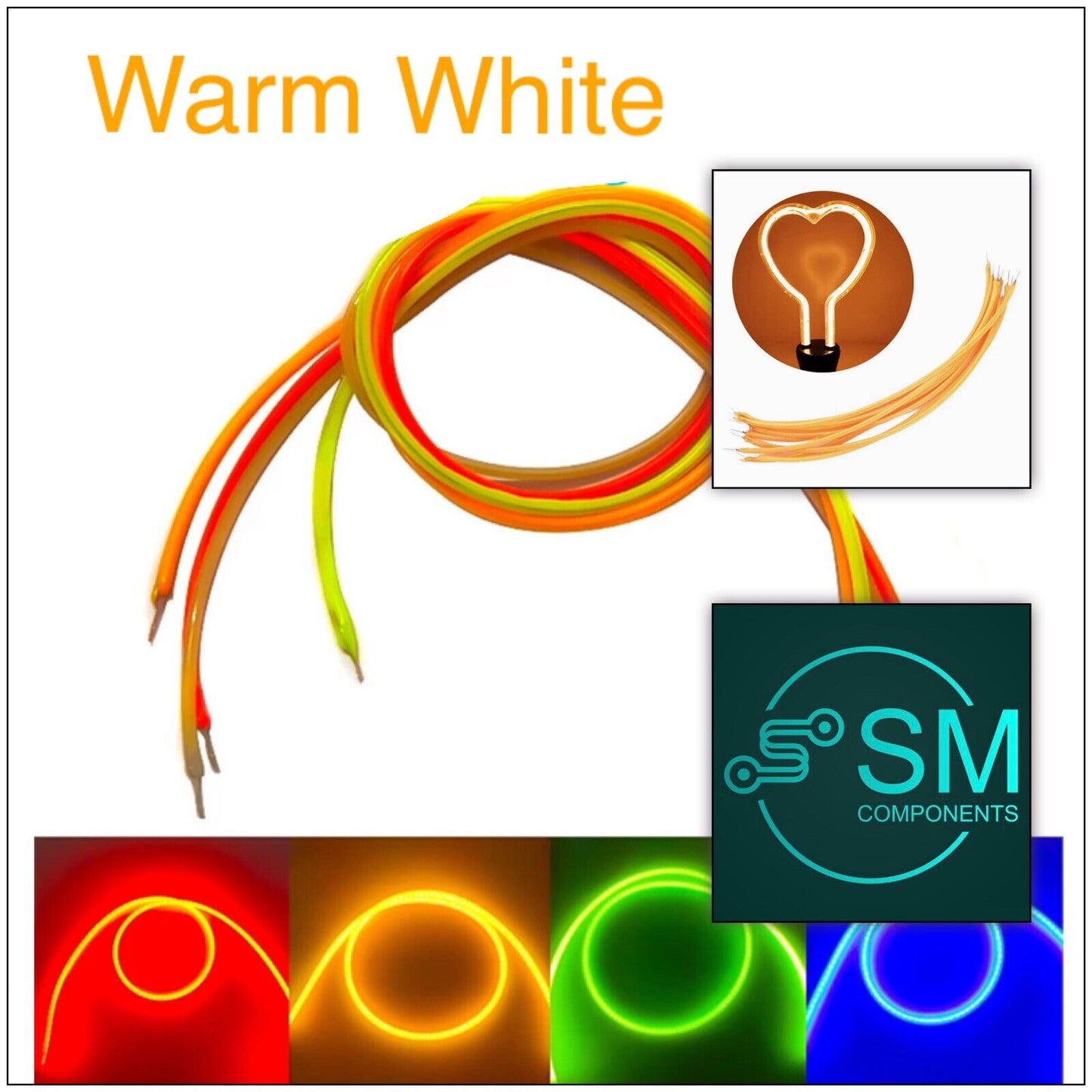 3PCS DC3V 130mm 2200K Warm White Super Flexible Silicone Filament Lamp LED