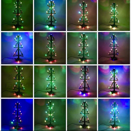 DIY 3D Xmas Music Christmas Tree Soldering Kit Flashing LED Electronic Kit