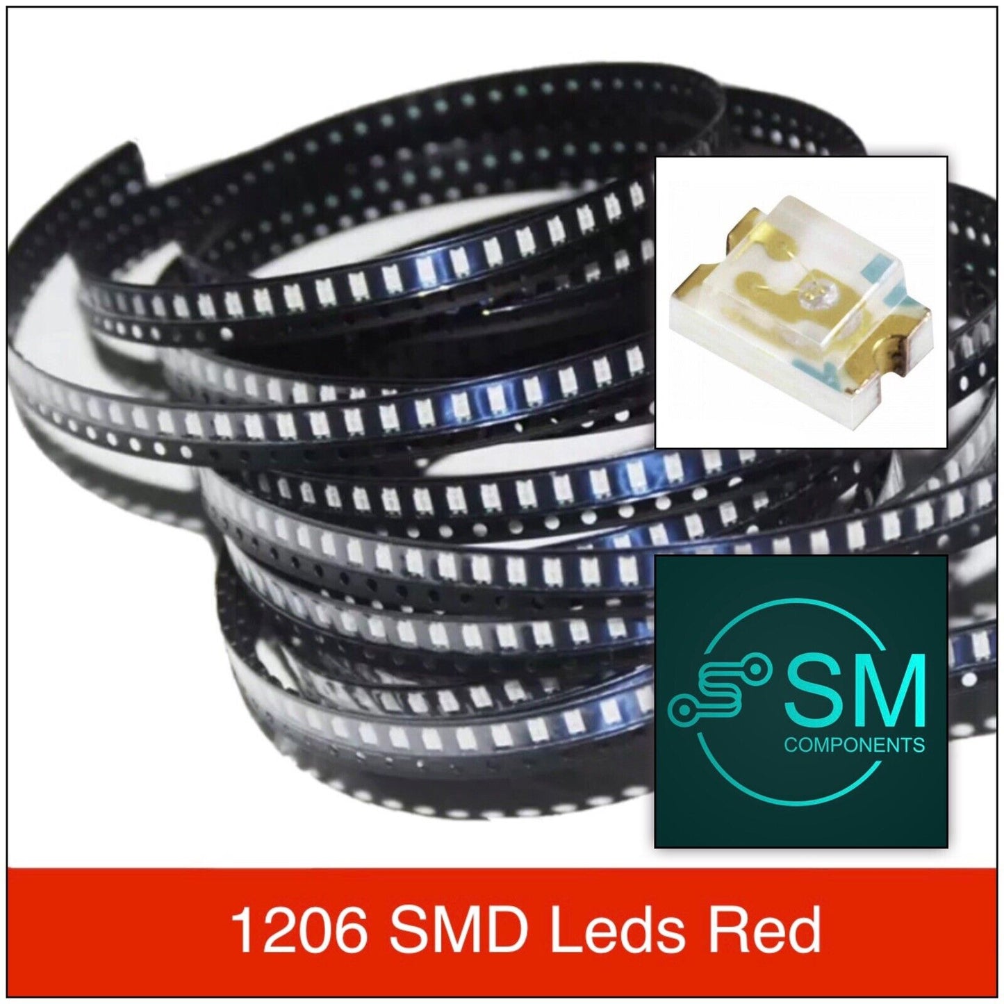 200pcs 1206 (3216) SMD 620nm RED LED Electronic Components Light Emitting Diodes