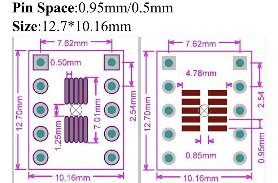 15pcs SOT23  MSOP10 to DIP Transfer Board DIP Pin Board  DIY Adapter FR4