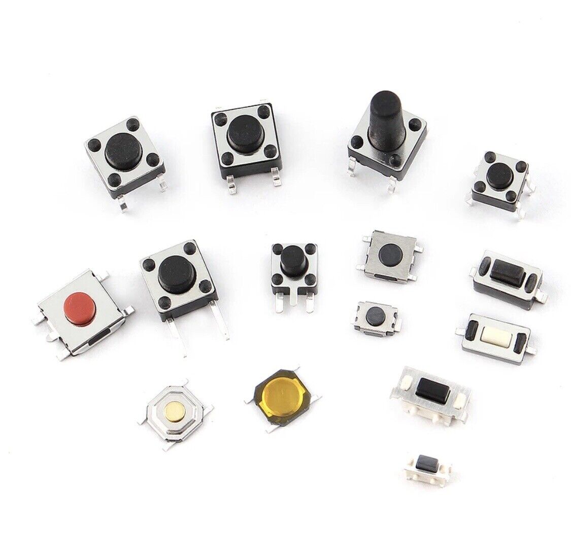 125pc Electronics Push Button Tactile On Off Momentary Switch 25 Styles With Box