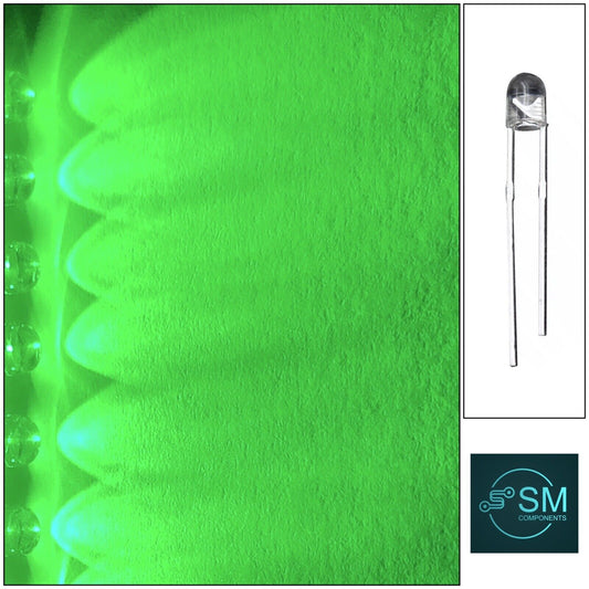 3mm x 4.1mm shorty GREEN Led Light Emitting Diode Round Top Edgeless 100pcs