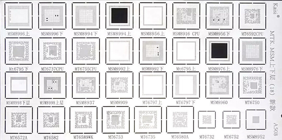 4PC IC Chip BGA Reballing Stencil Set Solder Template For Samsung,Huawei,Android
