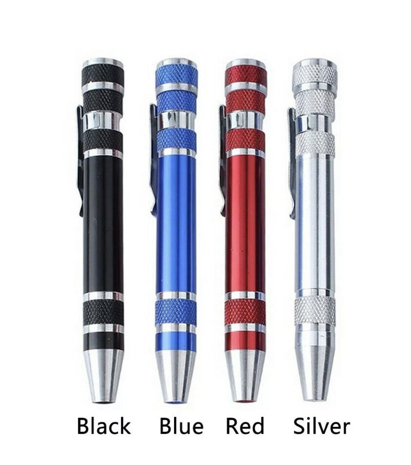 8 in 1 Screwdriver Pen BLACK Alloy Screw Screwdriver Repair Multifunction Tools