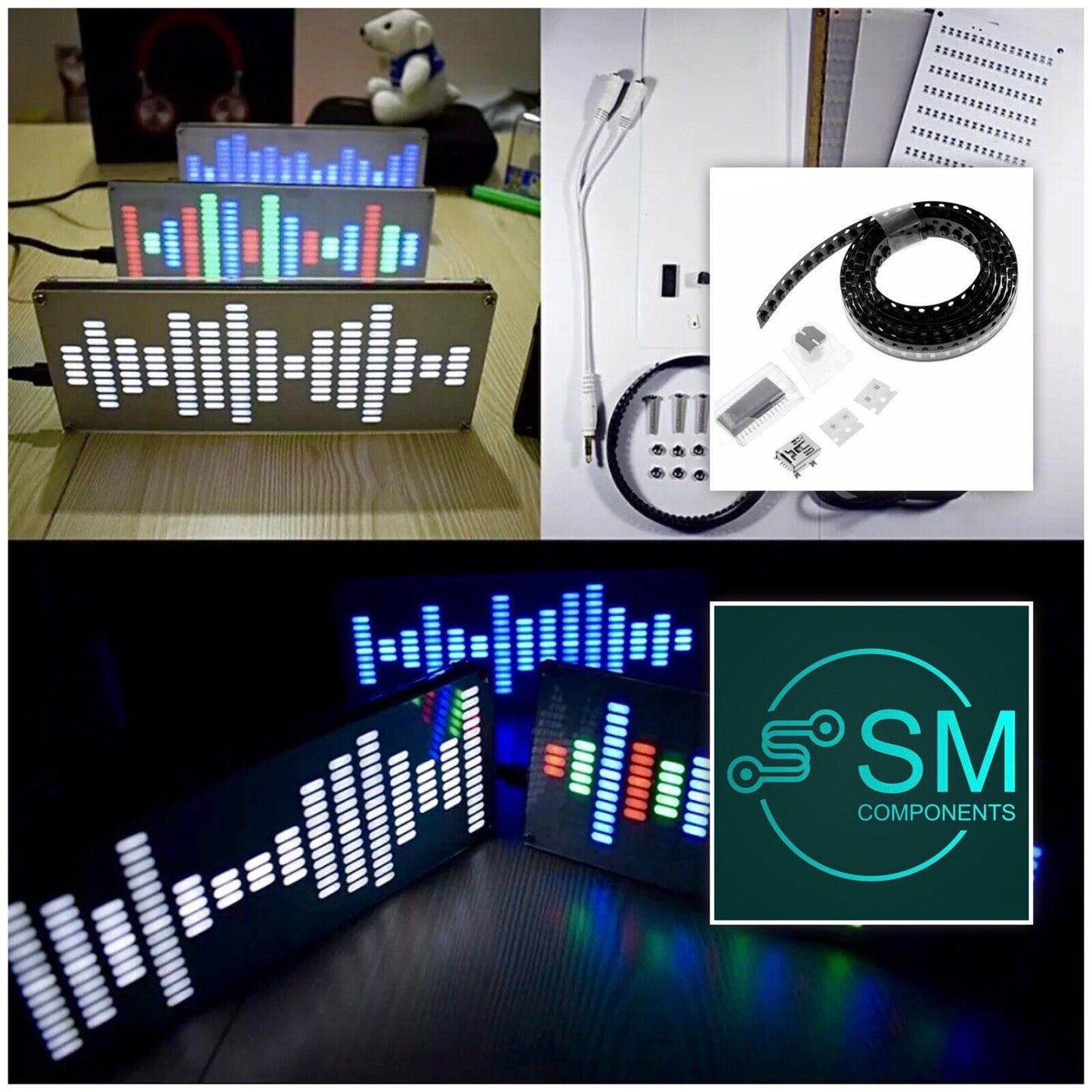 LED Audio 225 RGB Visual Music Spectrum Display DIY Electronic SMD Soldering Kit