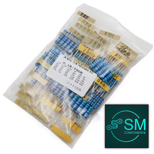 150pcs 2W 2 Watt Metal Oxide Film Resistor Axial Leads 0.1Ω - 750Ω 30 Values 1%+