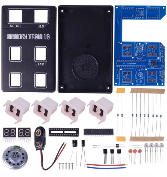 DIY Memory Game Console Electronic Kit LED Training Competition DIY Kit Inc Case