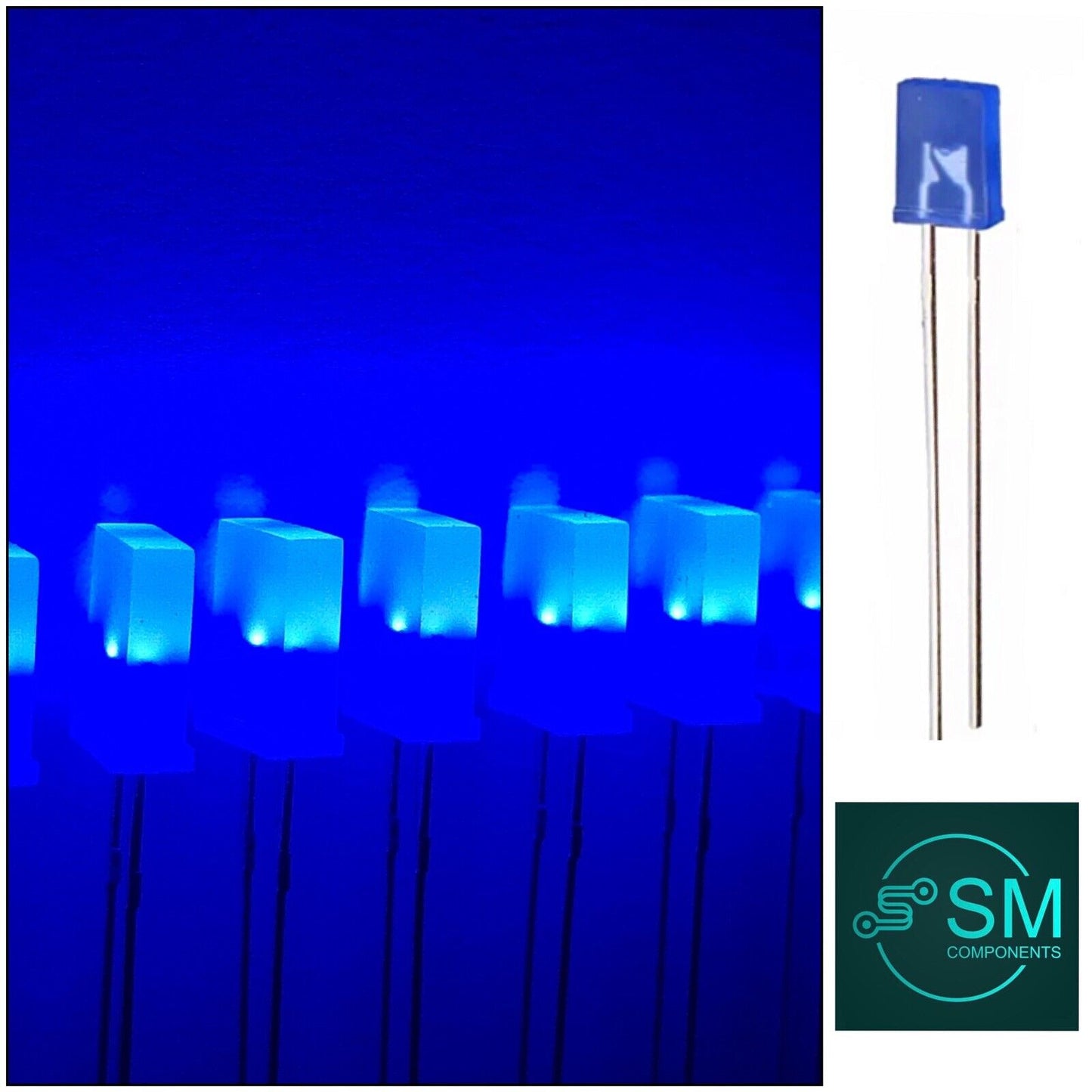 100pcs BLUE 2x5x7mm Diffused BLUE Resin Rectangle Led Light Emitting Diode 460nm