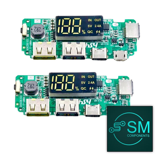 2PCS Dual USB 5V2.4A QC1.0 Mobile Power Bank 18650 Batt Charge PCB Module Boards