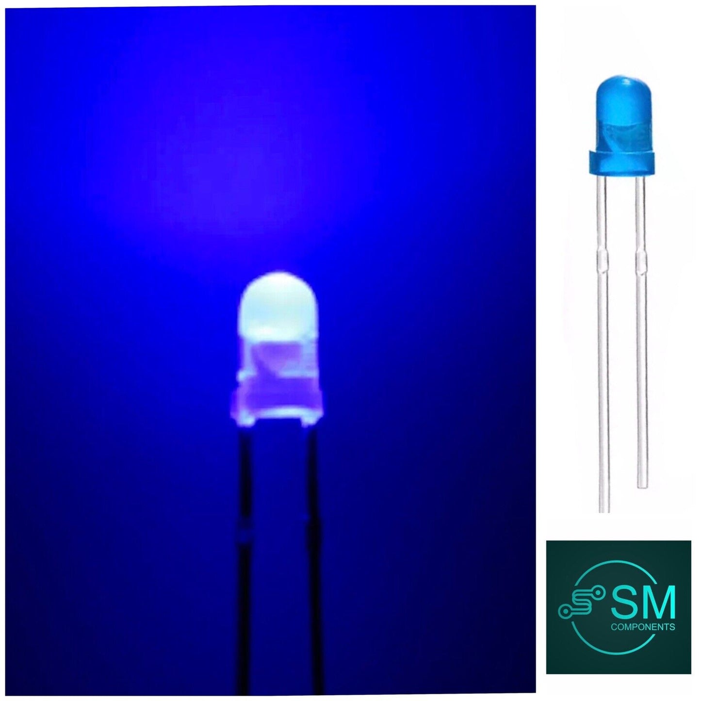 3mm Flashing DIFFUSED BLUE LEDS 100PCS Blinking LED Light Emitting Dio ...