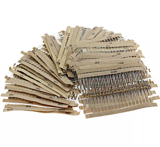 1500PCS 1/4 Watt Resistor 75 Values Carbon Film Assortment 5% Precision 1Ω-10MΩ