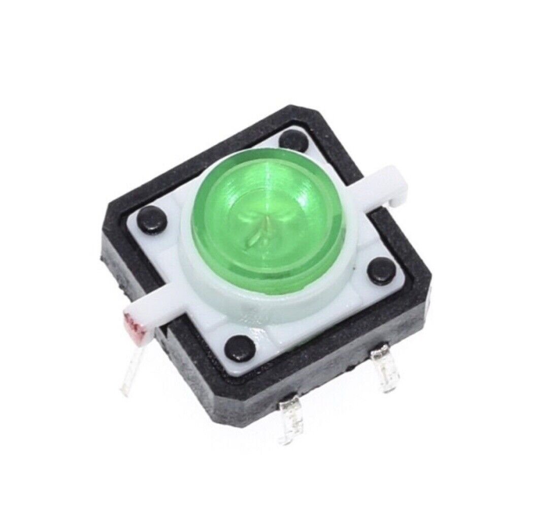 10PCS Mix 5 Colours 12X12X7.3 Illuminated Tactile Push Button Switch Momentary