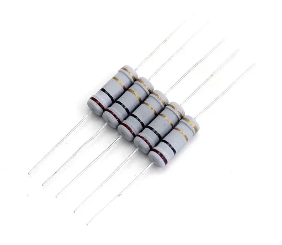 150PCS 5 Watt Carbon Film Resistor Kit 30 Value 5% Precision 0.1-750Ω DIY