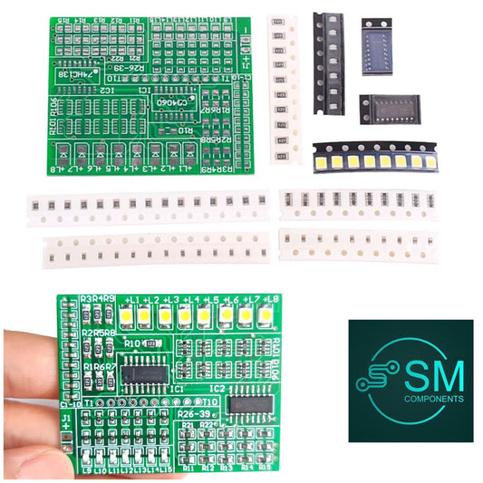 SMD/SMT PCB Component Soldering Practice Board CD4060 DIY Diode, Resistor, LEDS