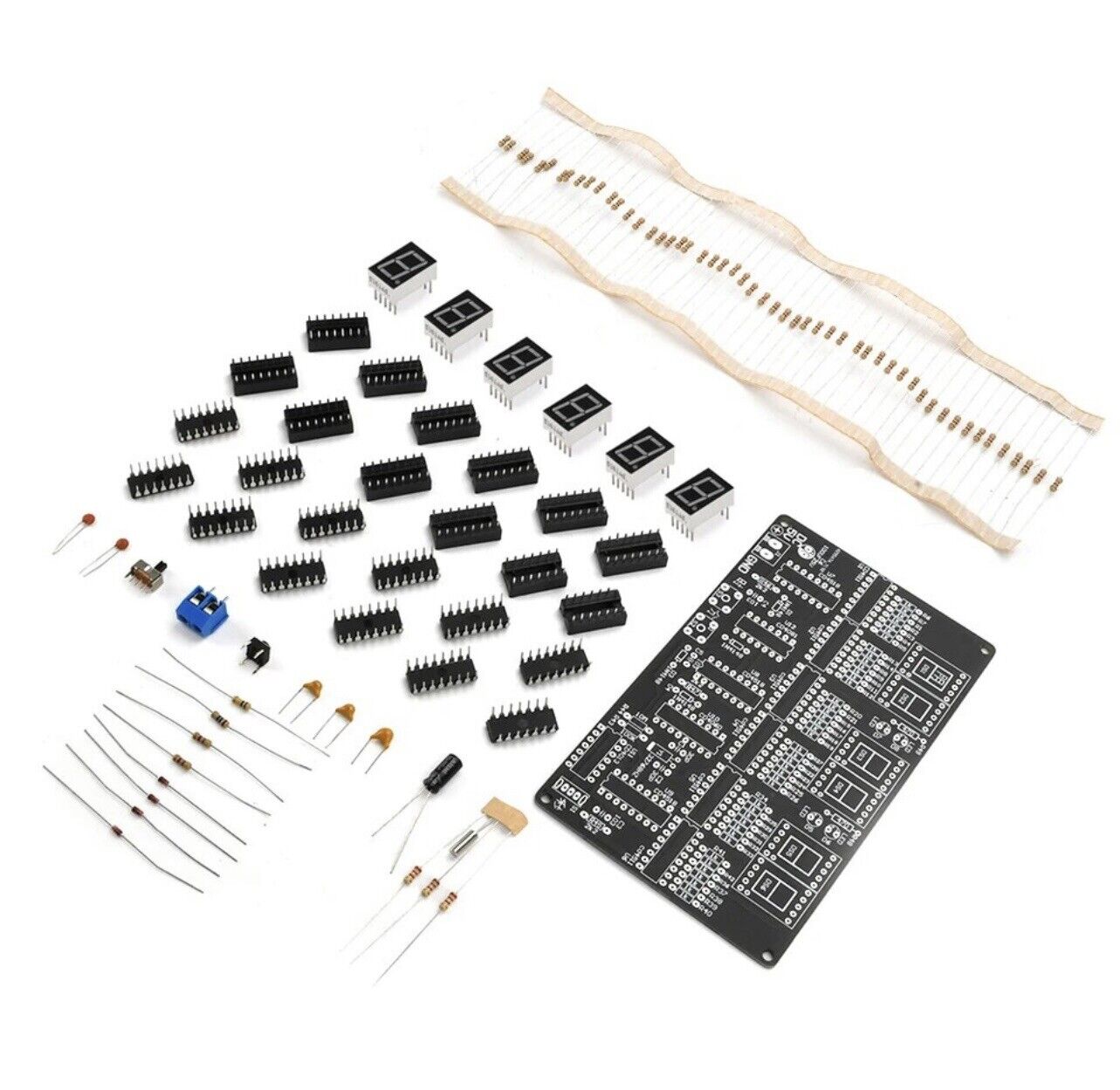 DIY Kit Electronic Digital Clock CD4013 Tube LED Display Beginners Training BLK