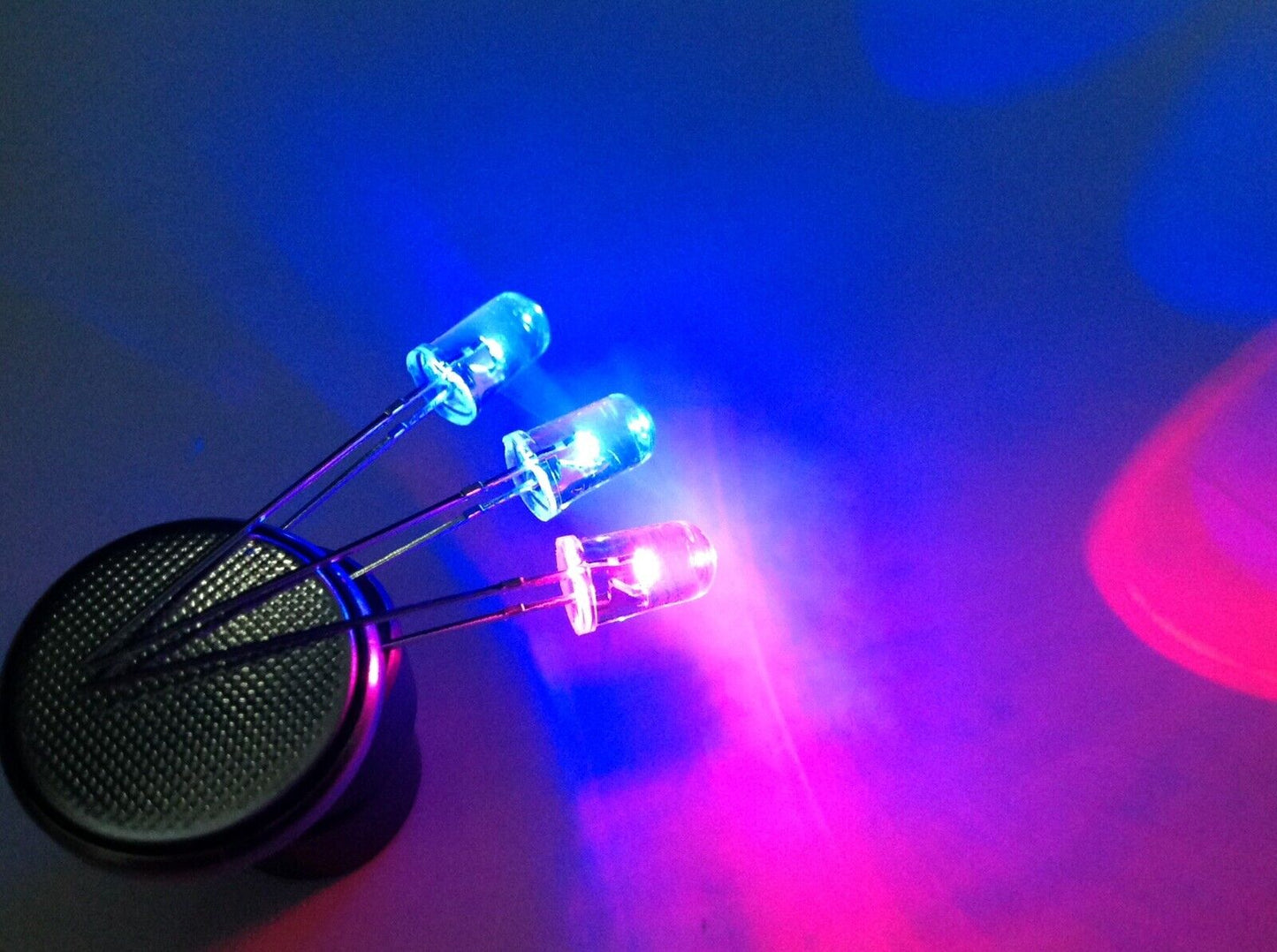 3MM Led Flashing Red Blue 1.0Hz Diode Round Head 100pcs F3 Diodes Red-Blue Flash