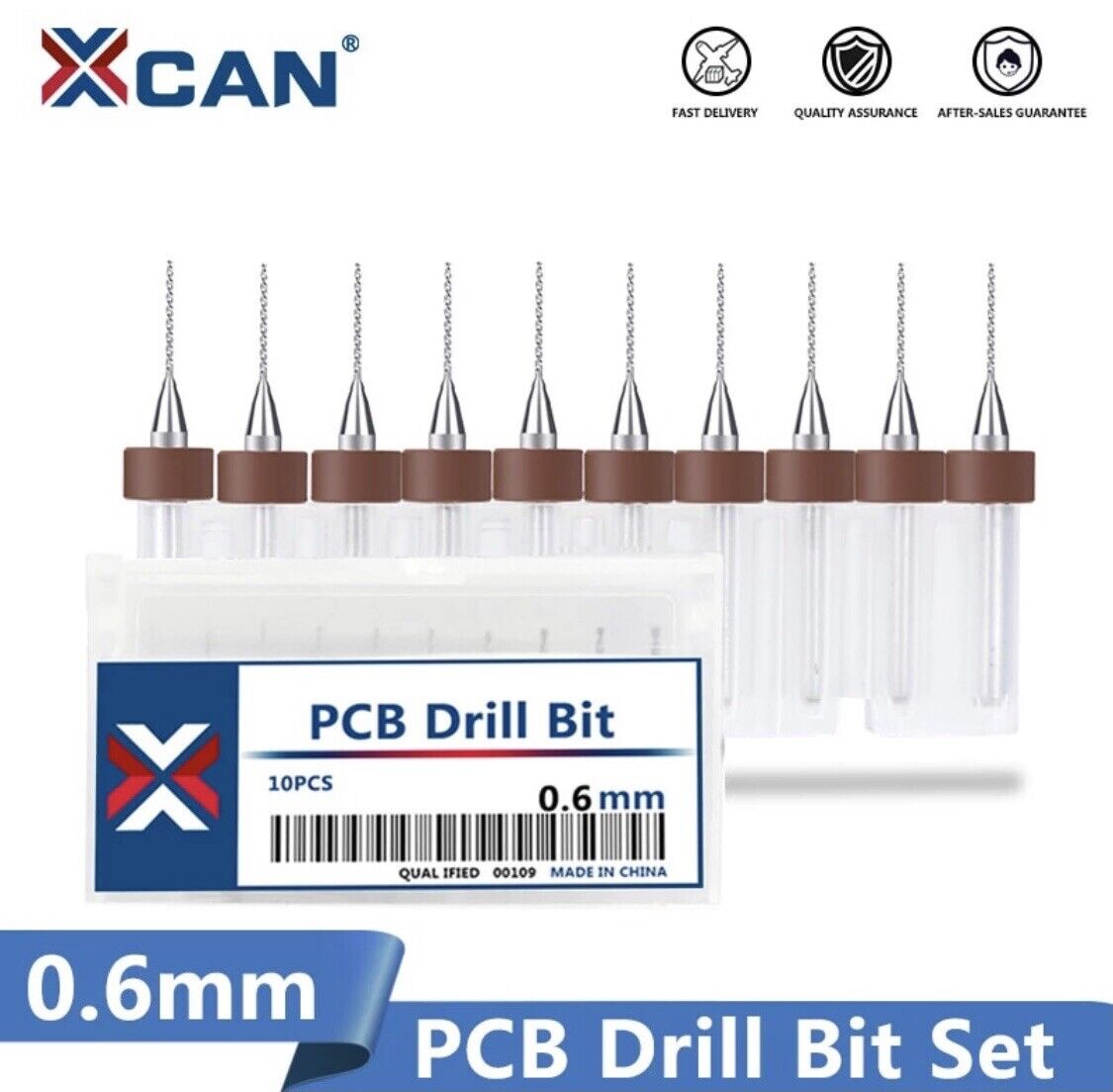 10Pcs 0.6mm PCB Print Circuit Board Carbide Mini Micro Drill Bit Set