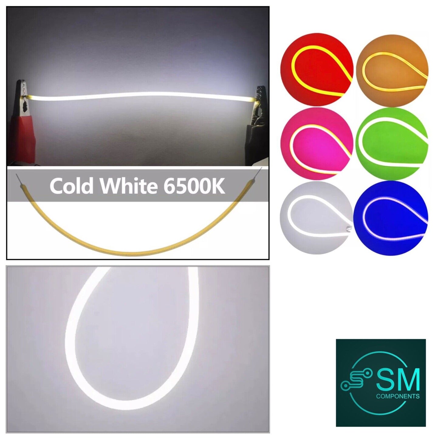 5PC DC3V LED 80mm COOL WHITE 6500K Super Flexible Silicone Filament Lamp LED DIY