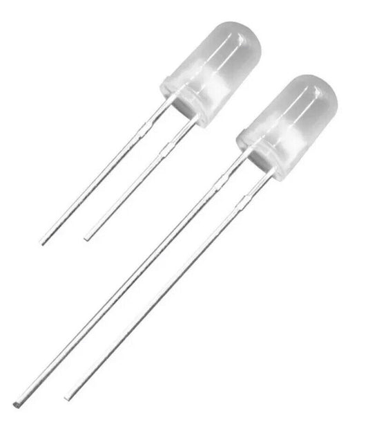 100pcs 5mm White Diffused Round Top LED Diodes Light Emitting Diodes 8000-8500K