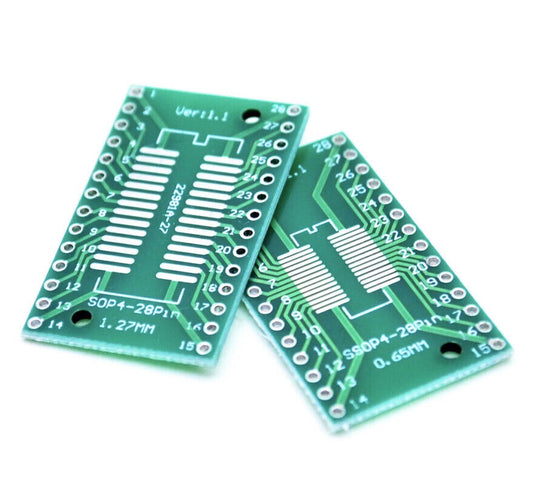 10PCS TSSOP-28 SSOP-28 SOP4-28 Pin Board SMD - DIP 28 Adapter Breakout Board PCB