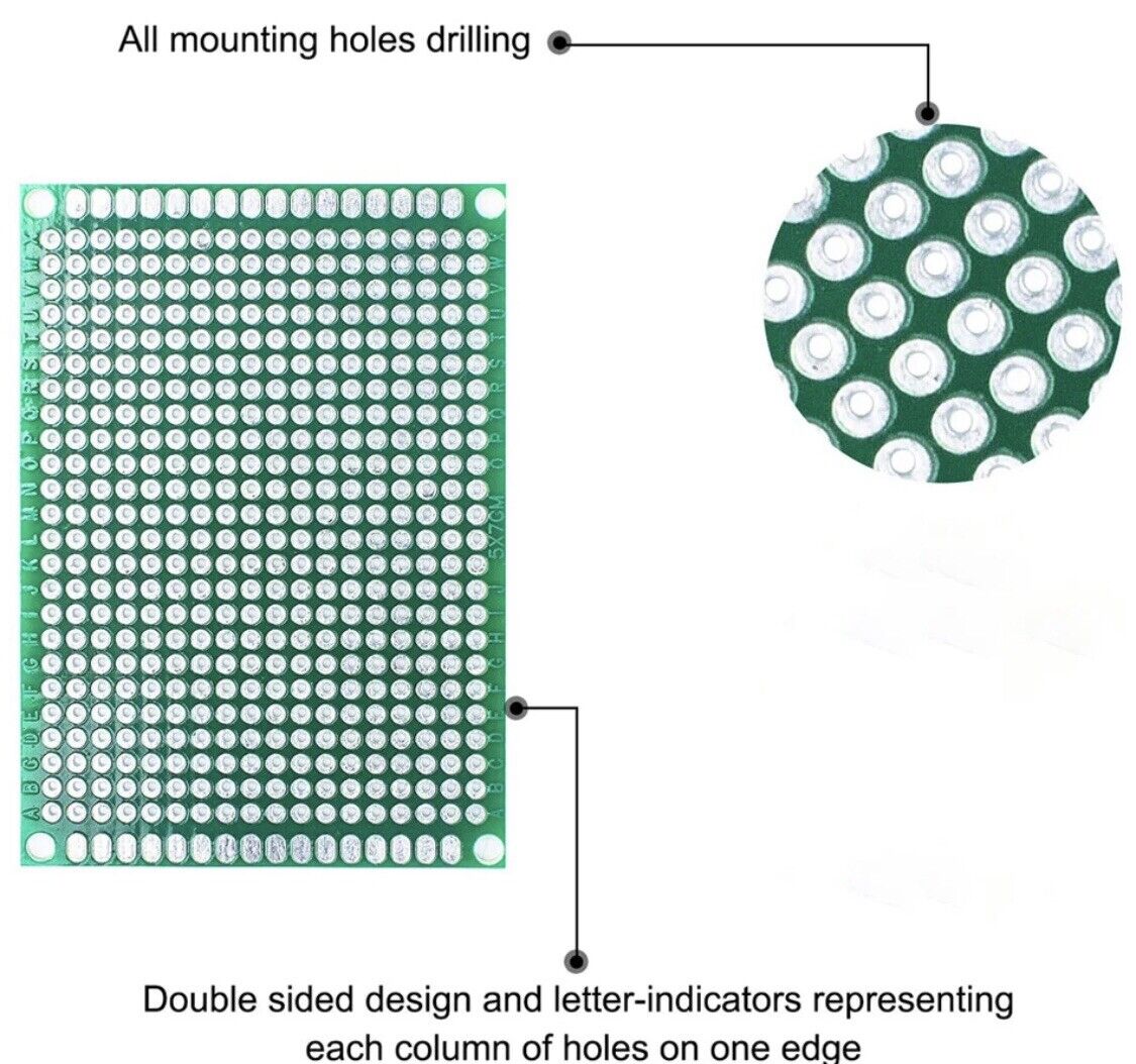 34PCS FR-4 PCB Prototype 5 Sizes Universal Board Breadboard Electronics Arduino