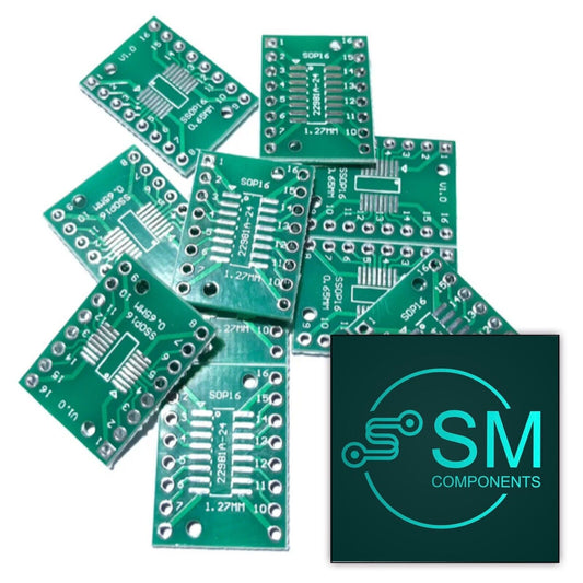 10PCS SOP16 1.27 & 0.65mm Adapter Board SSOP16 SOP16 to DIP16 Transfer Board DIP