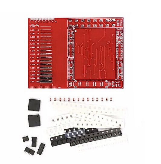 SMD/SMT PCB Component Soldering Practice Board Double Sided Diode, Resistor, Led