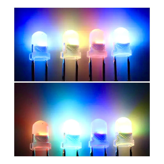 3mm RGB Fast Flashing LED Light Emitting Diode 100pcs F3 Diffused Round Top