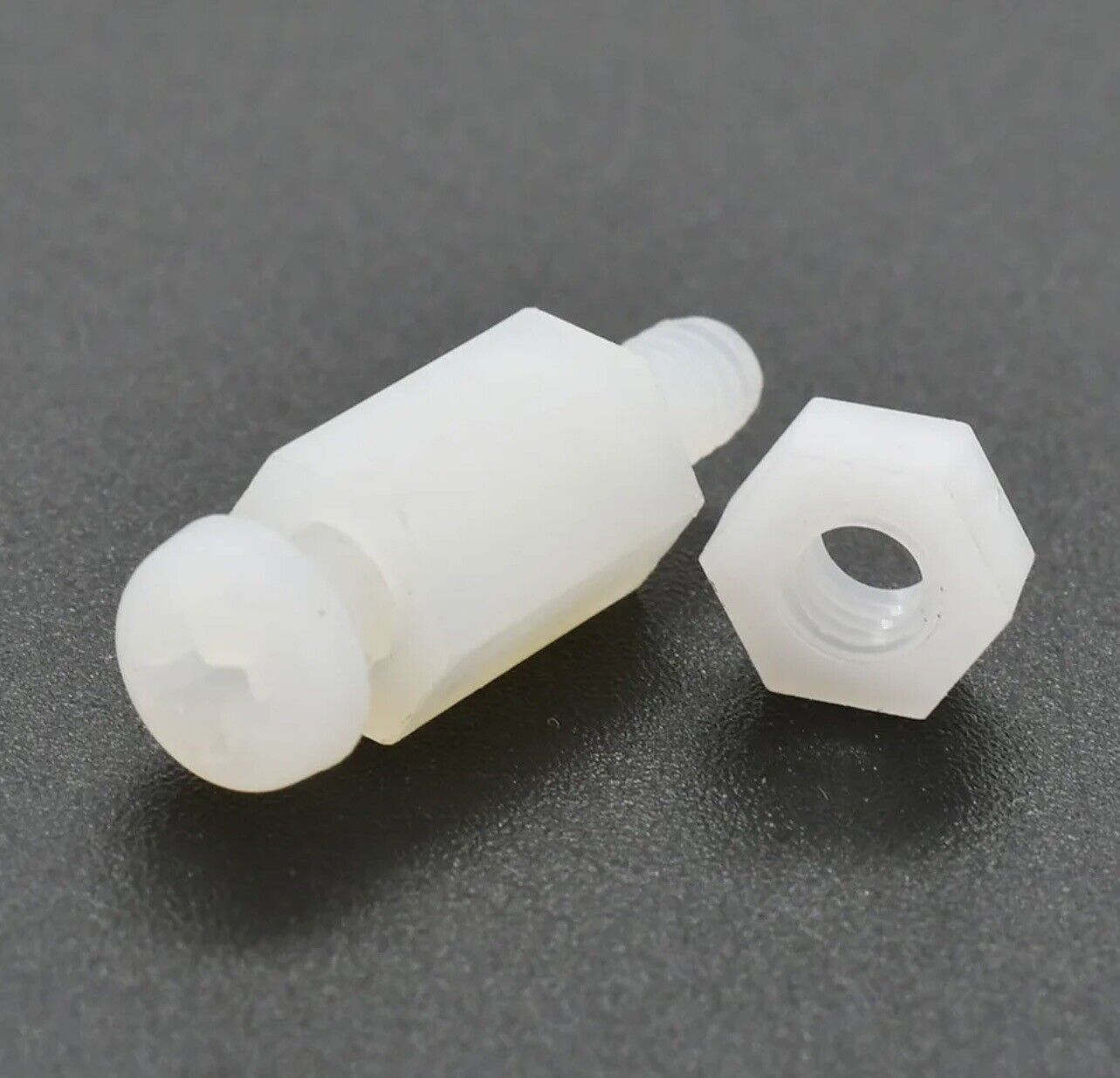 200pcs WHITE M3 Male Female Spacer Nylon Hex Screw Standoffs Nut Kit Inc Case