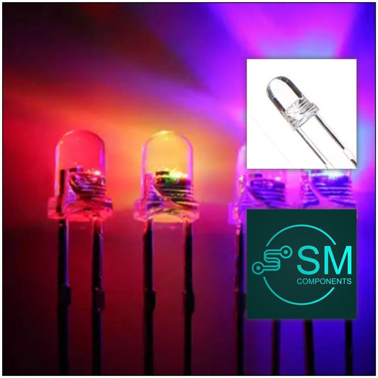 3mm LED Light Emitting Diode RGB SLOW flash 100pcs  F3 CLEAR Round Top