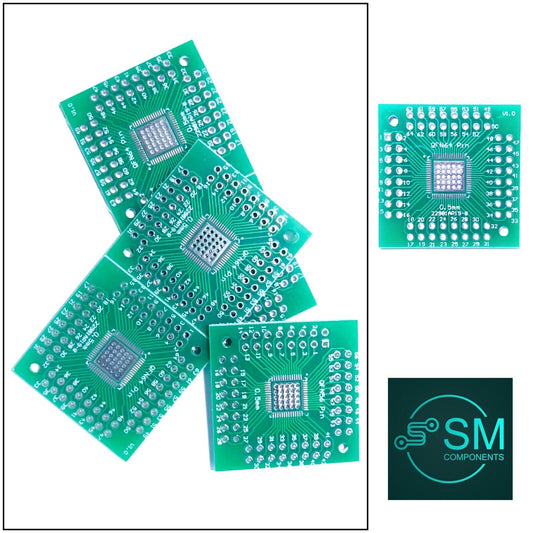 5PCS SMD SMT QFN56 QFN64 0.5mm to DIP56 DIP64 2.54mm IC PCB Adapter Converter