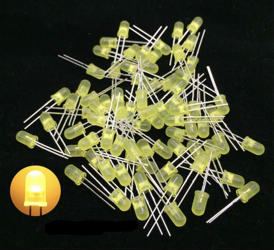 5mm Flashing LEDS 100PCS Blinking Coloured Yellow Light Emitting Diodes 1.5hz