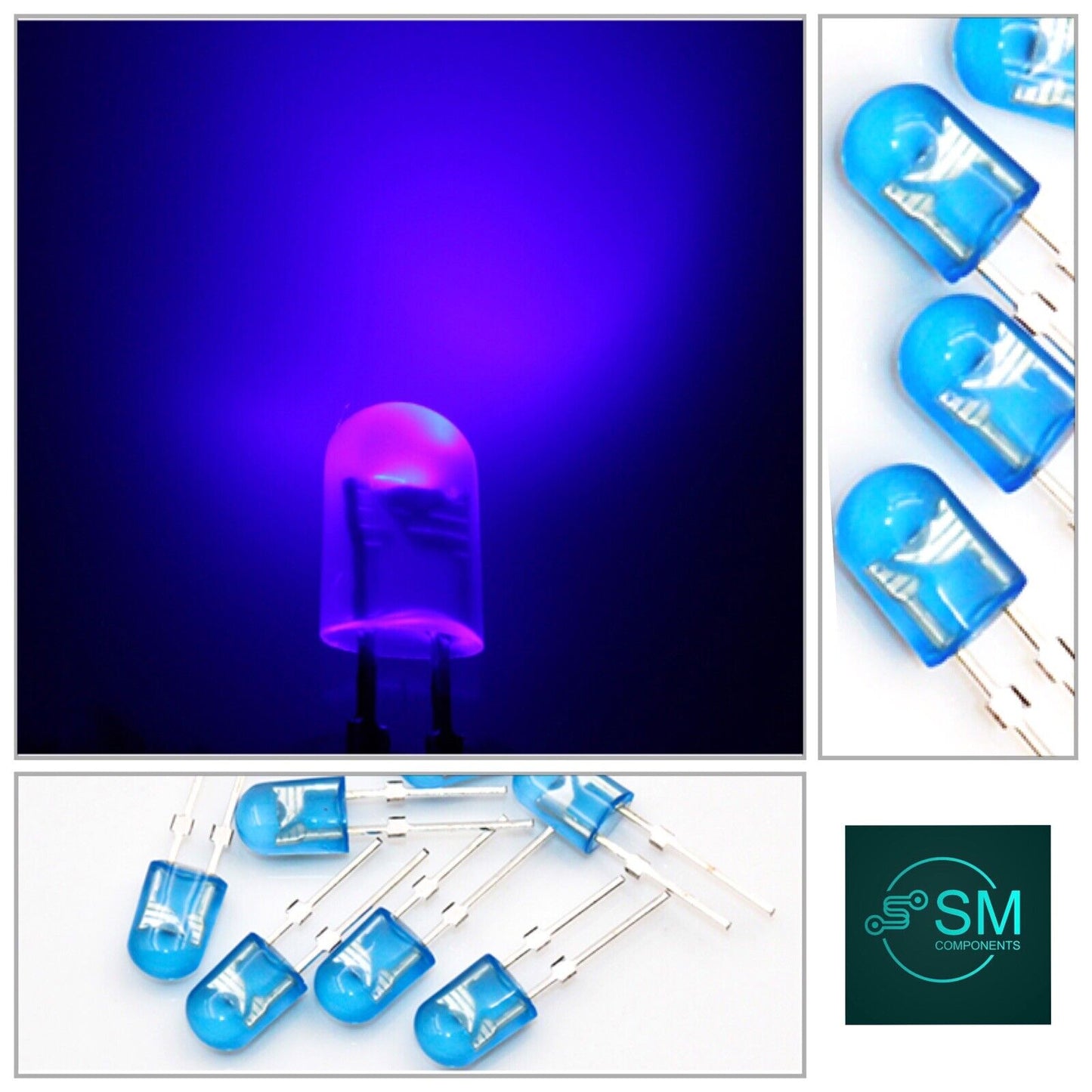 Oval Blue 546 LED Light Emitting Led Diode Colour Diffused Head LED, 465nm