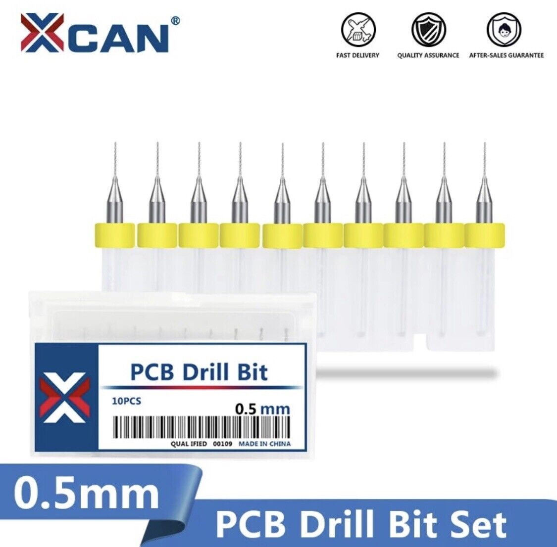 10Pcs 0.5mm PCB Print Circuit Board Tungsten Carbide Mini Micro Drill Bit Set