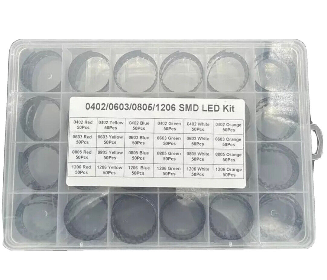 1200pcs 0402 0603 0805 1206 SMD LED Electronics Light Emitting Diodes 6 Colours