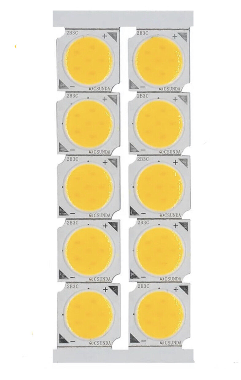 10PCS DC 9-10V 3W 13x13mm Square COB LED Chip High Power Light Cool, Warm White