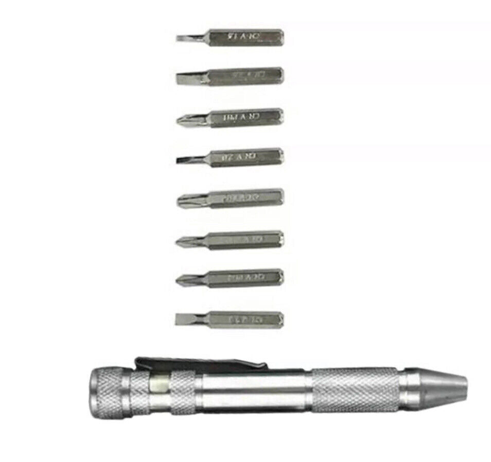 8 in 1 Screwdriver Pen BLACK Alloy Screw Screwdriver Repair Multifunction Tools