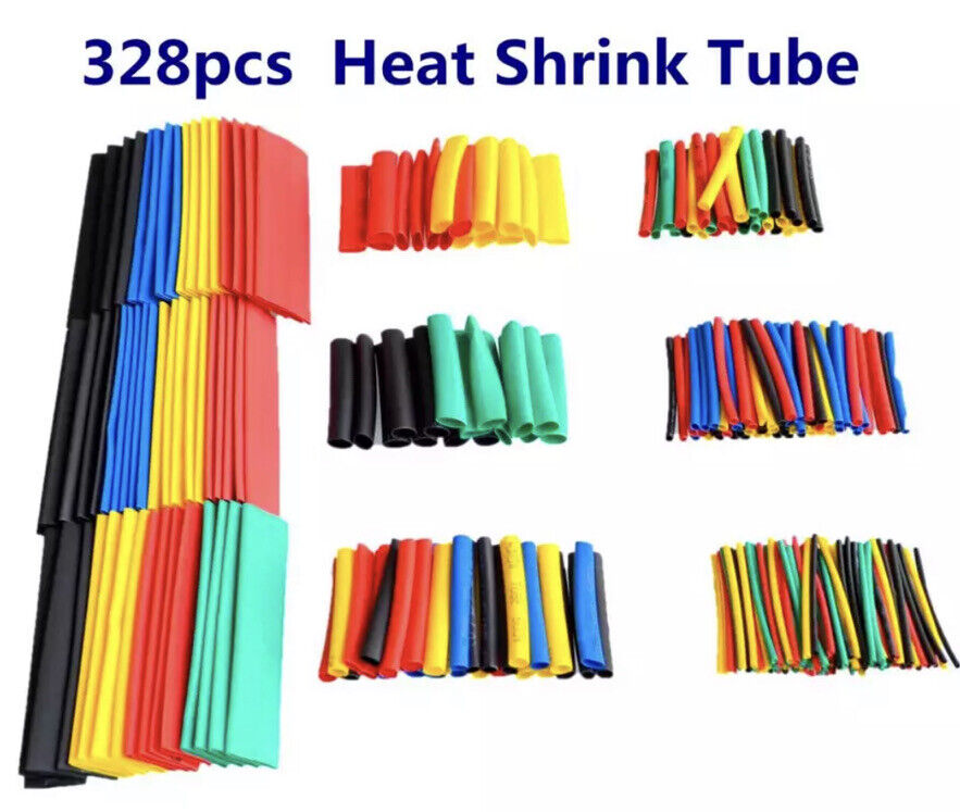 328Pcs Heat Shrink Tubing 8 Common Sizes 2:1 Shrink Ratio DIY Sleeve Wire Wrap