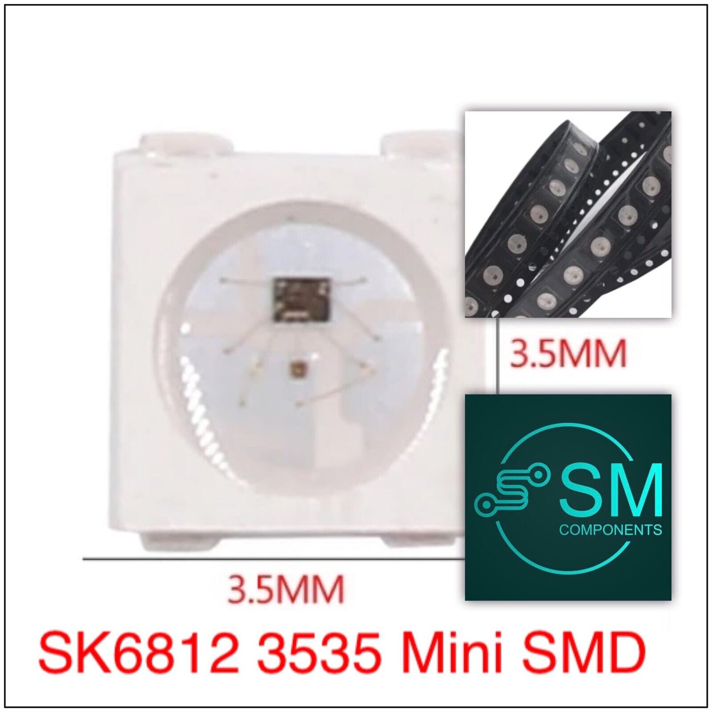 100PCS SK6812 WS2812B RGB 3535 Individually Addressable LED Chip light DC 5V DIY