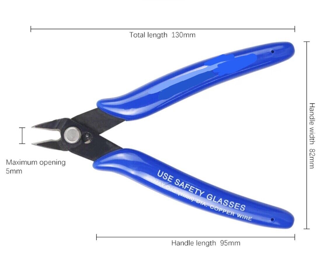 5 X Diagonal Pliers Nippers 125mm Mini Wire Cutter Soft Small Cutting Electronic