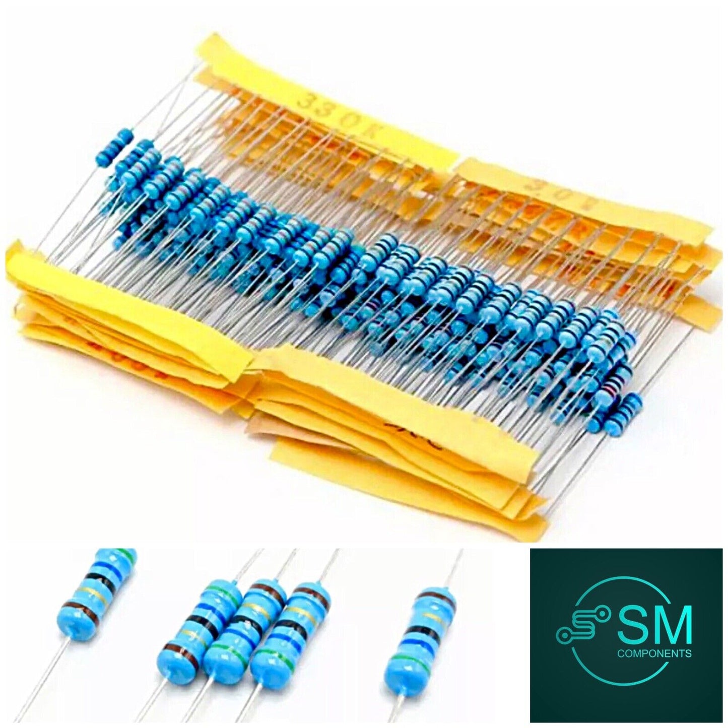 300pcs 10 X 30 Values 1/2W 1% Metal Film Resistor Assortment DIY 10Ω ~ 1MΩ