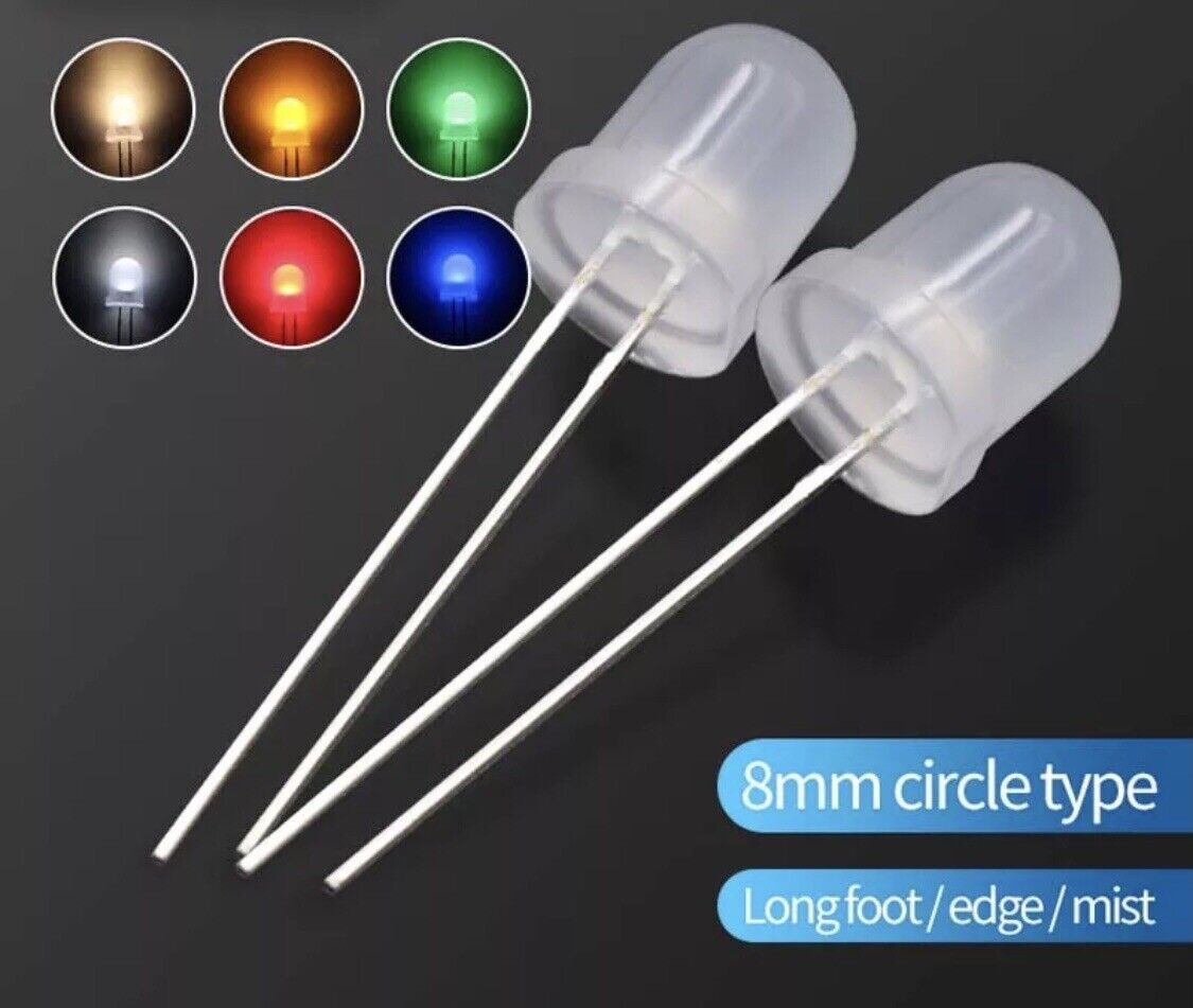 50pcs 8mm F8 WARM WHITE LED Diffused Light Emitting Diode Super Bright LED 3200k