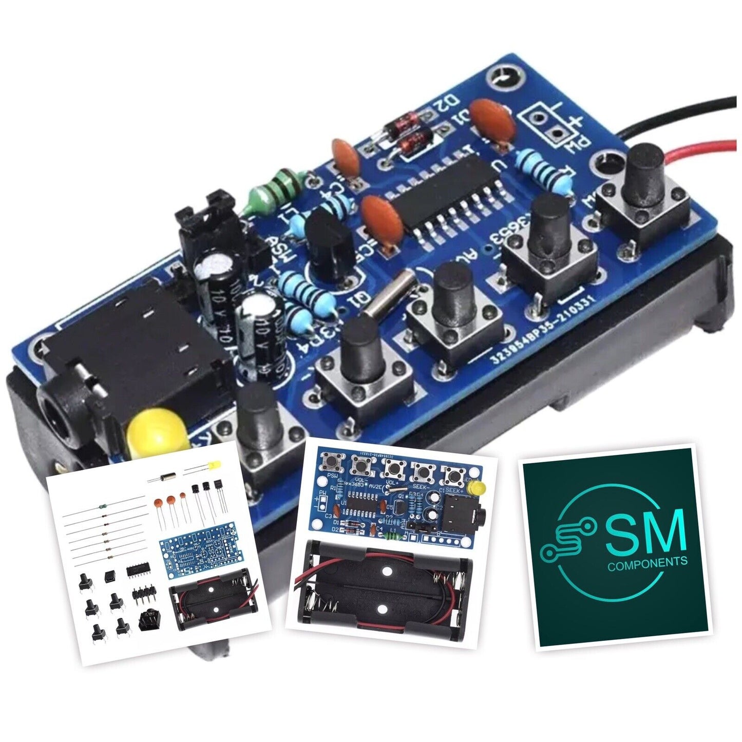 DIY Radio Kit 76MHz-108MHz Wireless Stereo FM Audio Receiver DIP+SMD 1.8-3.6v DC