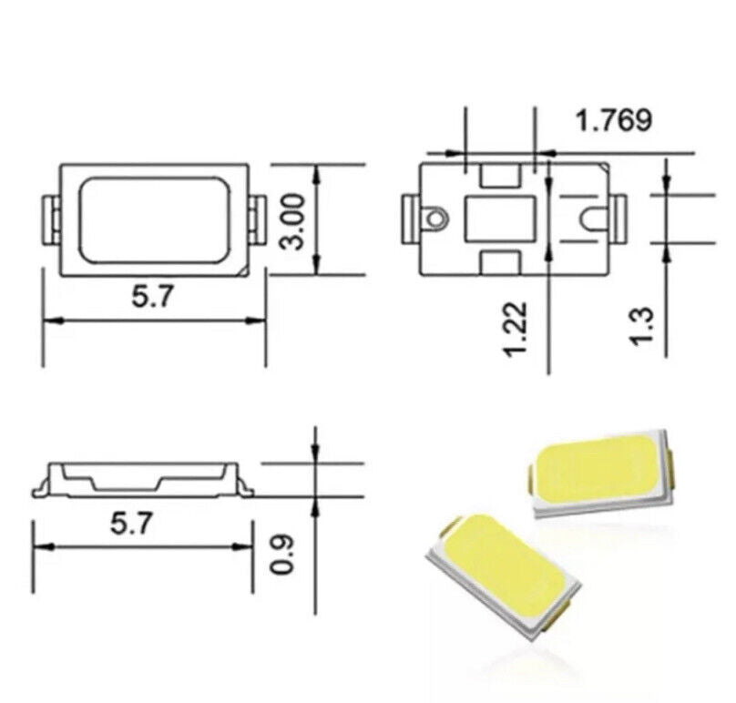 100pcs 5730 (5630) SMD/SMT 0.5W Leds ALL COLOURS Light Emitting Diodes Epistar