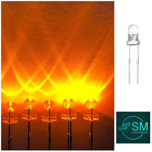 100pcs 3mm LED Flashing Blinking Orange Light Emitting Diodes 1.5hz On Off