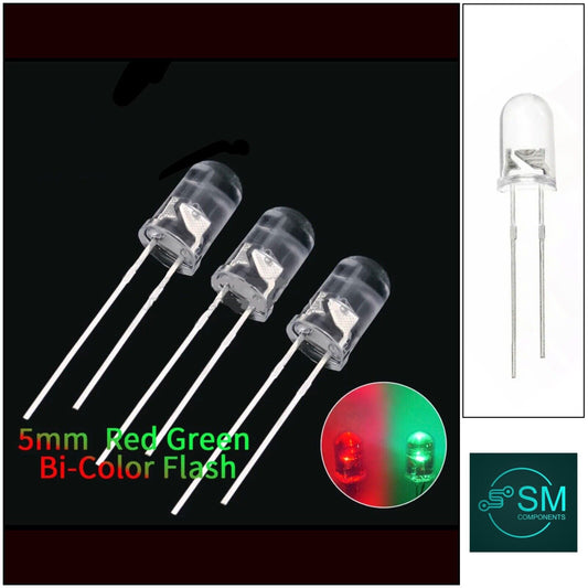 5MM Led Flashing Red Green 1.0Hz Diode Round 100pcs F5 Diodes Red-Green Flashing