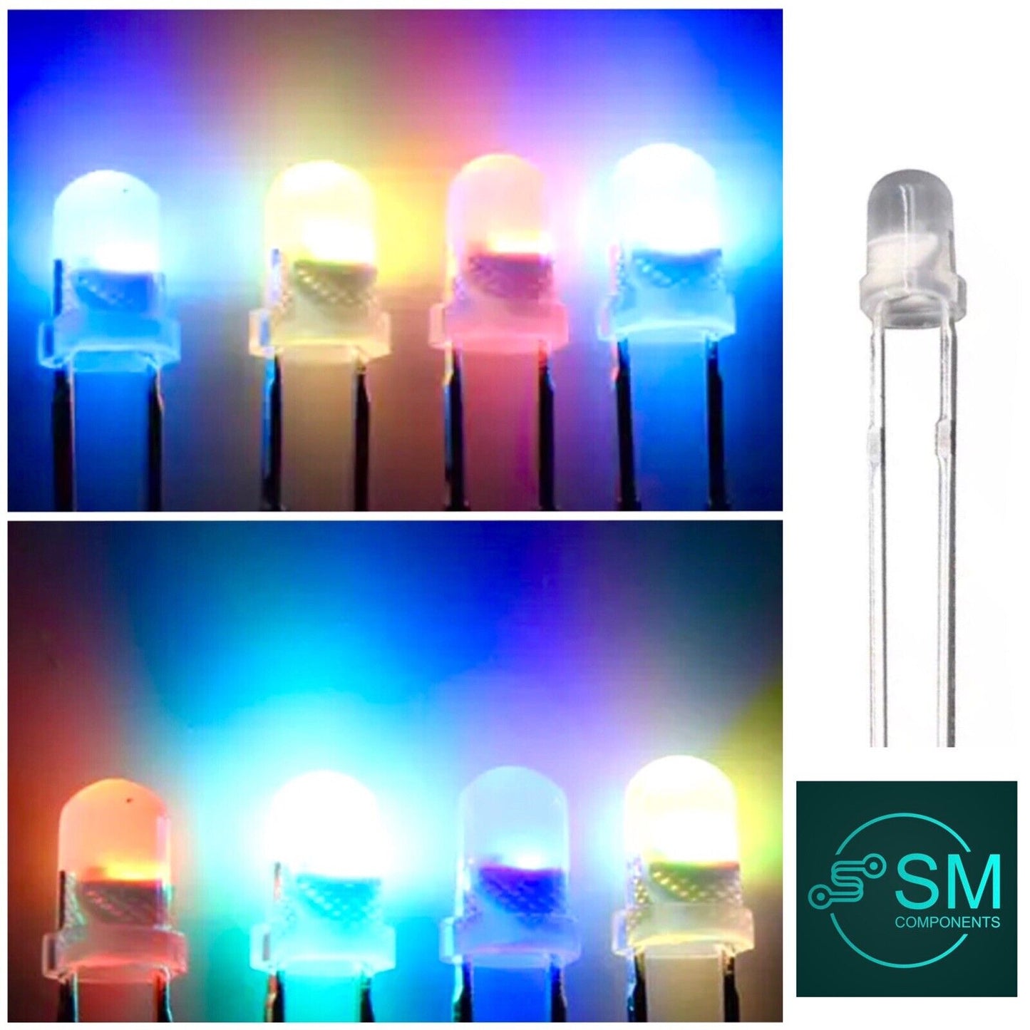 3mm RGB Fast Flashing LED Light Emitting Diode 100pcs F3 Diffused Round Top